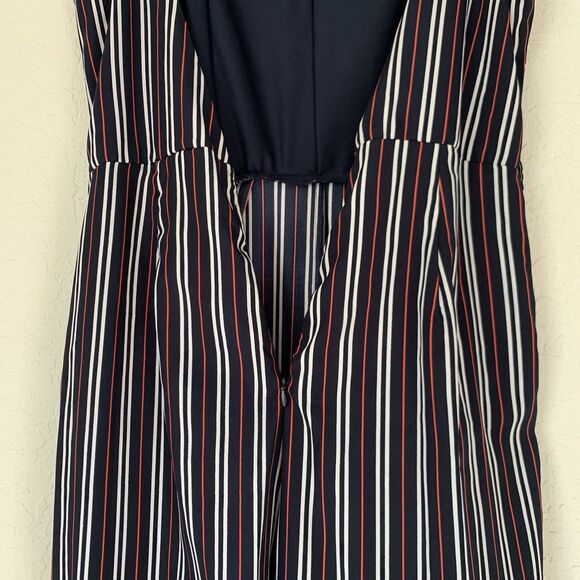 Thread Story Jumpsuit Women L Navy Red Stripe Wide Leg Boho USA Patriotic July 4 - Picture 13 of 15